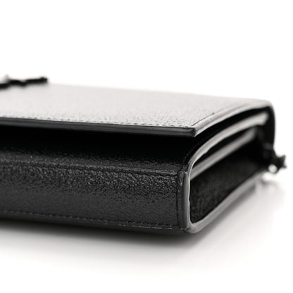 Saint Laurent Grain De Poudre Monogram Chain Wallet Black 10 of 13