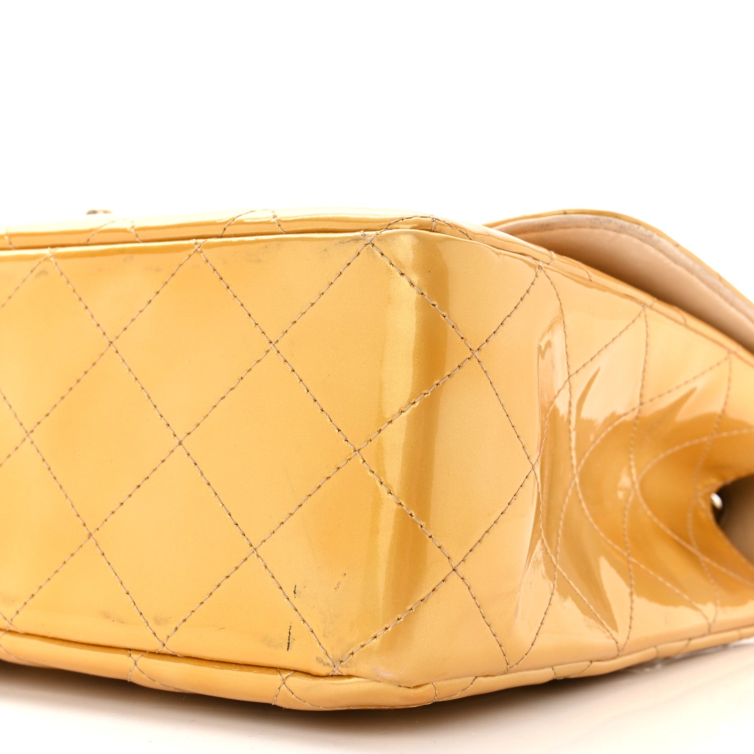Chanel Patent Quilted Jumbo Single Flap Gold 10 of 12