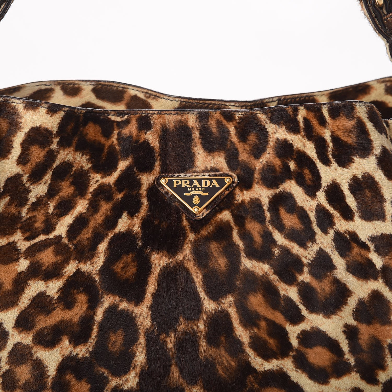 Prada Calf Hair Leopard Print Shoulder Bag Avorio 12 of 14