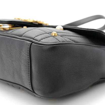 Gucci Calfskin Matelasse Studded Small Pearly GG Marmont Shoulder Bag Black 10 of 11
