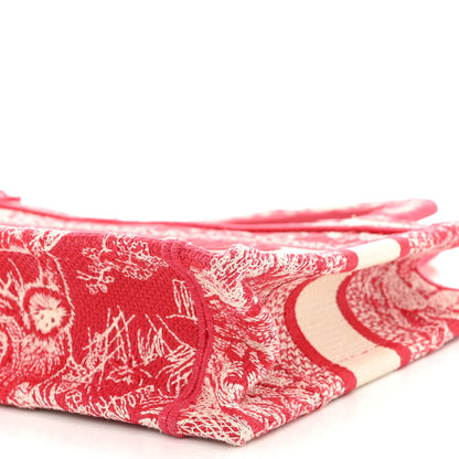Christian Dior Canvas Embroidered Mini Toile De Jouy Book Tote Raspberry 9 of 9