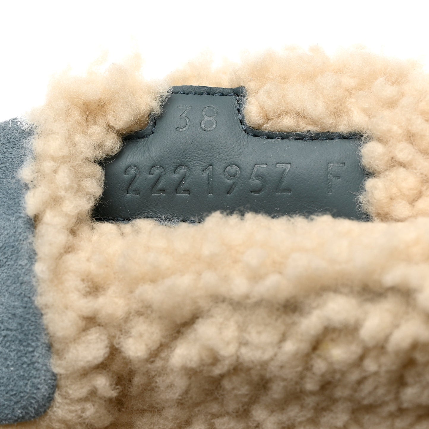Suede Goatskin Woolskin Womens Chypre Sandals 38 Bleu Pinede Ecru