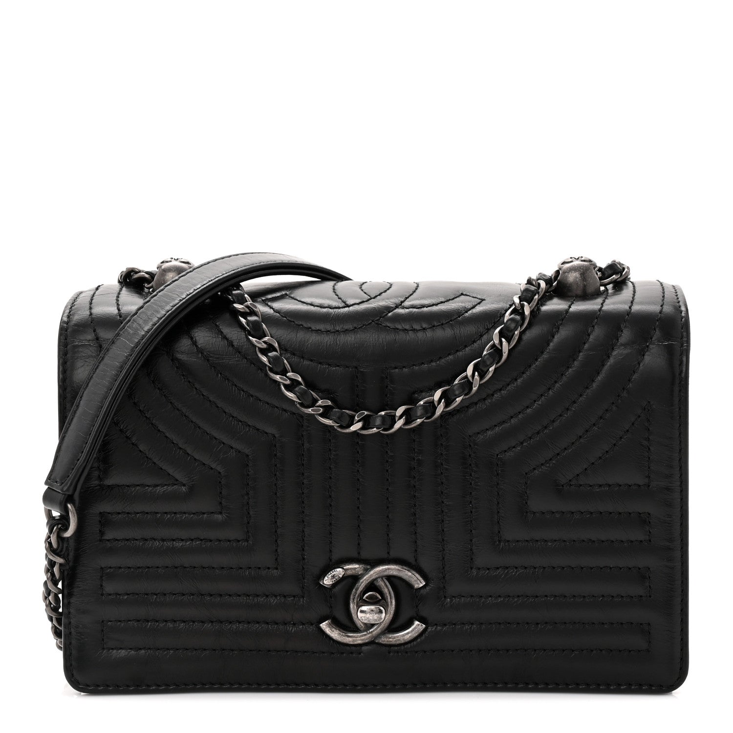 Chanel Glazed Calfskin Quilted Small Korean Garden Flap Black 1 of 10