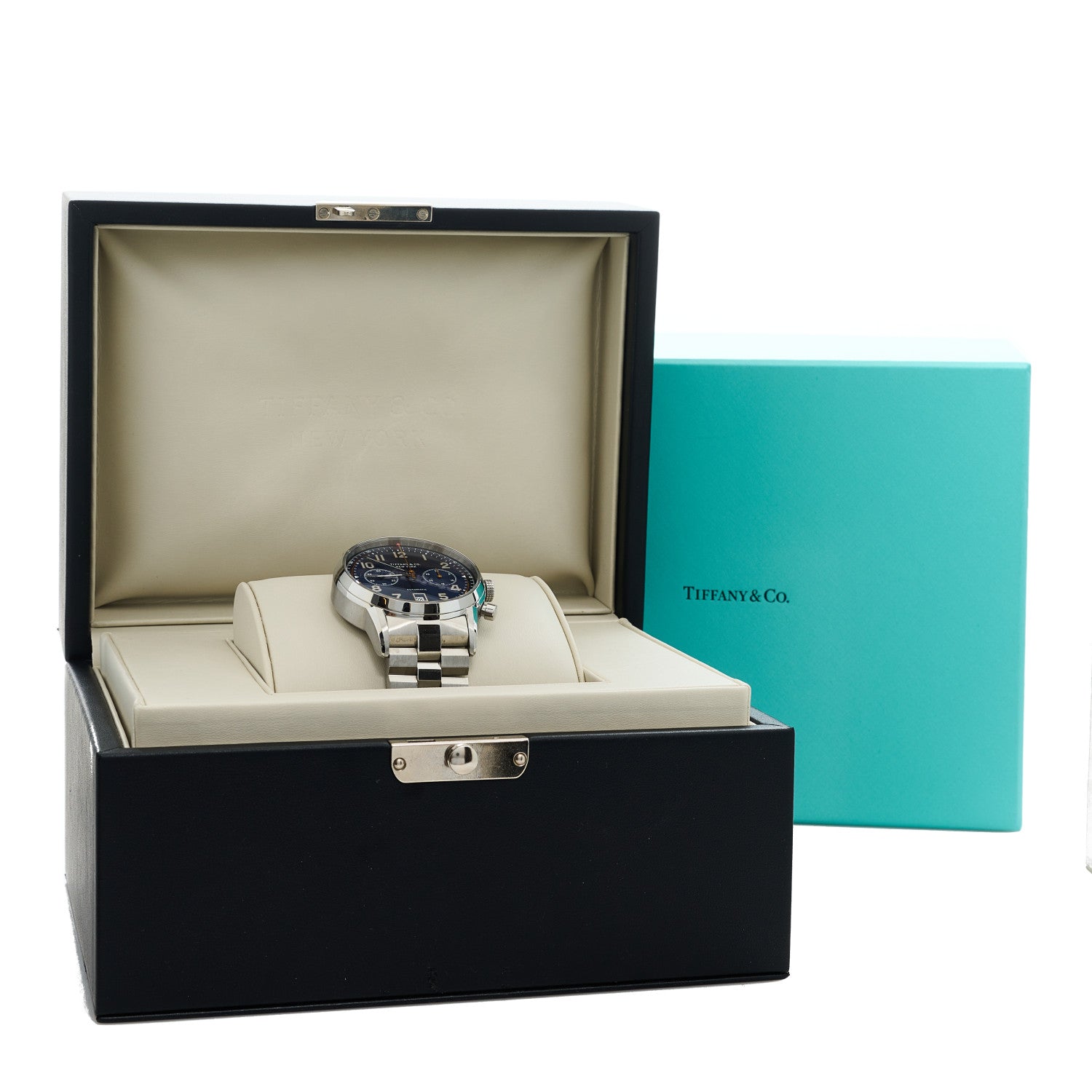 Tiffany Stainless Steel 42mm CT60 Chronograph Automatic Watch Blue 5 of 5