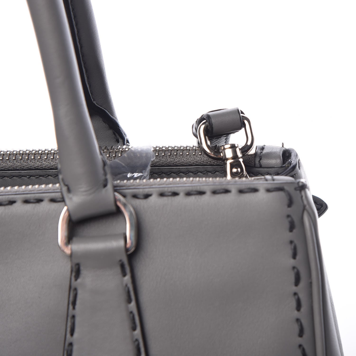 Prada City Calf Small Hand Stitched Galleria Double Zip Tote Marmo 11 of 13