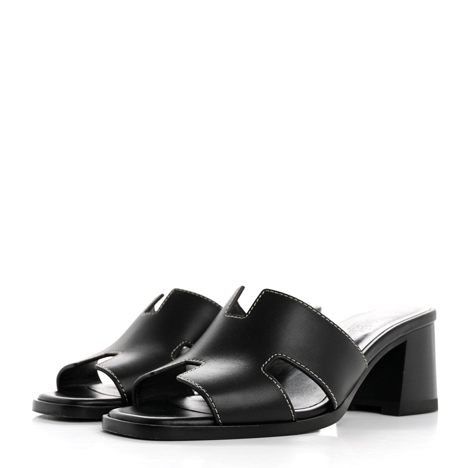 Hermes Calfskin Helia Sandals 36 Black 4 of 12