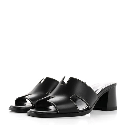 Hermes Calfskin Helia Sandals 36 Black 4 of 12