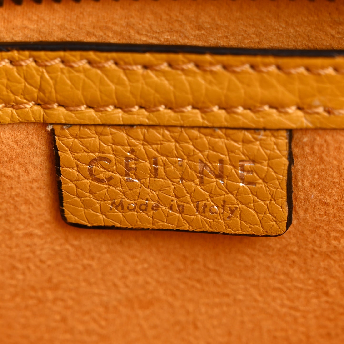 Drummed Calfskin Nano Luggage Ocre