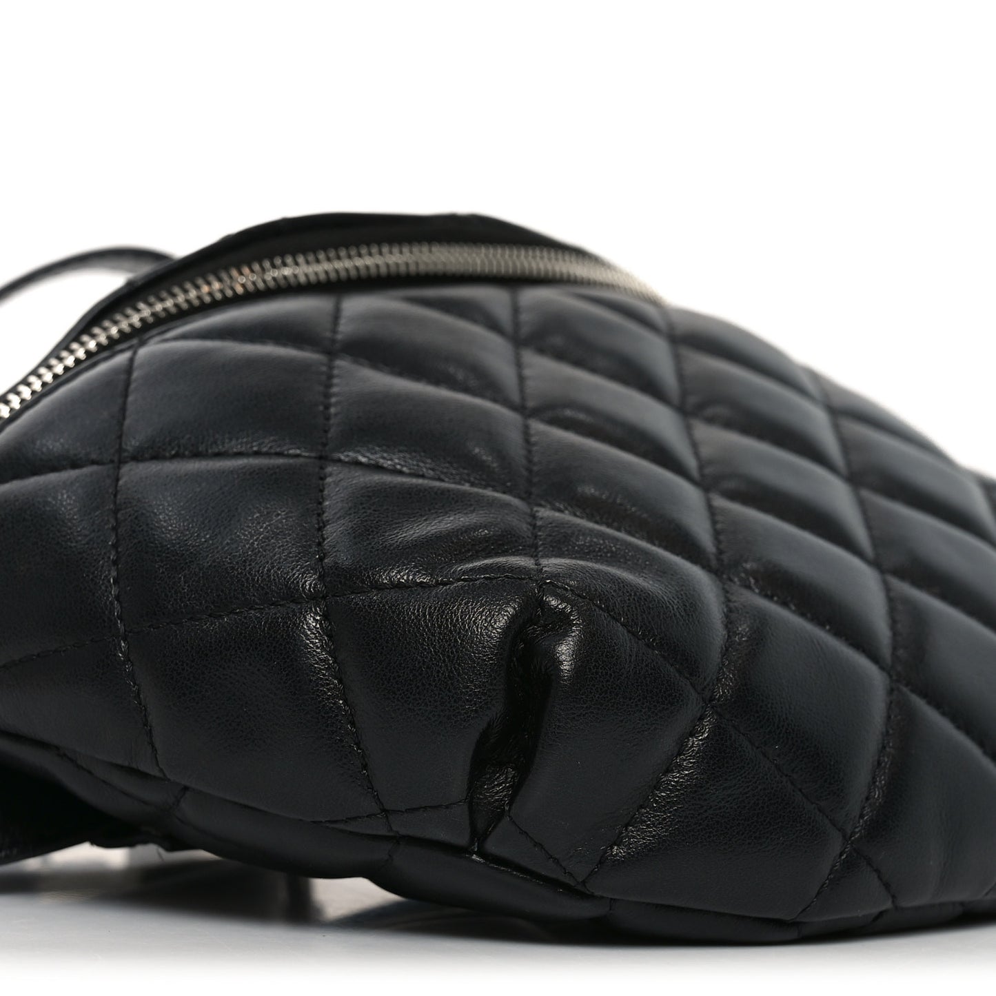 Calfskin Quilted Waist Belt Bag Black