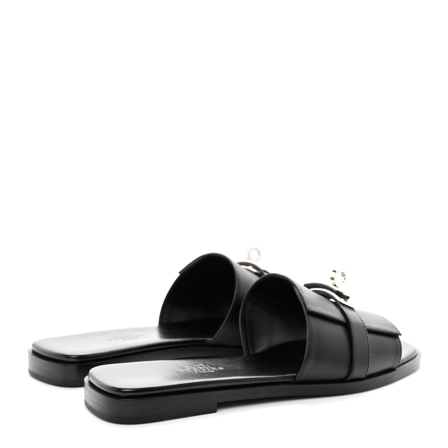 Hermes Calfskin Giulia Sandals 35.5 Black 4 of 12