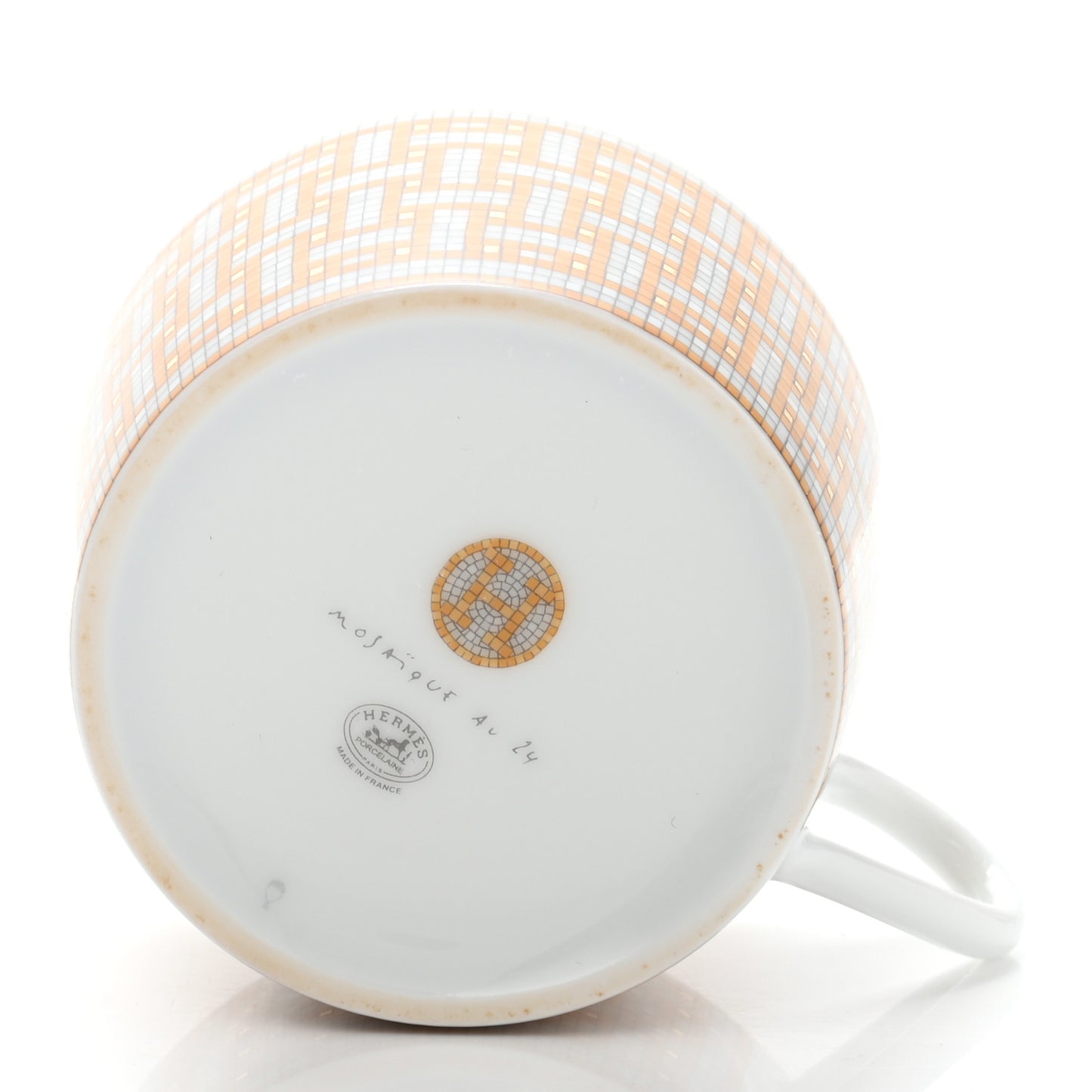 Porcelain Mosaique Au 24 Gold Tea Cup And Saucer Set Of 2