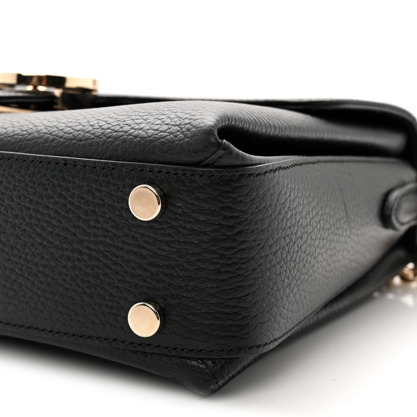 Dollar Calfskin Interlocking G Top Handle Shoulder Bag Black