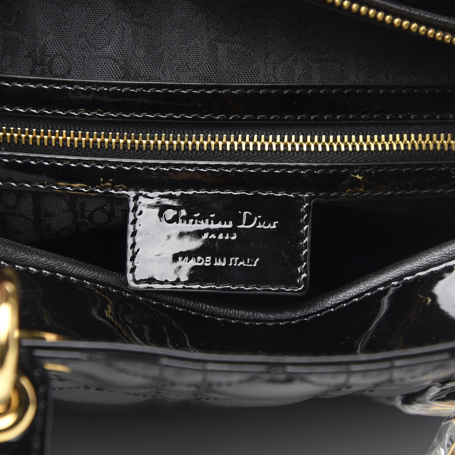 Christian Dior Patent Cannage Large Lady Dior Black 6 of 10
