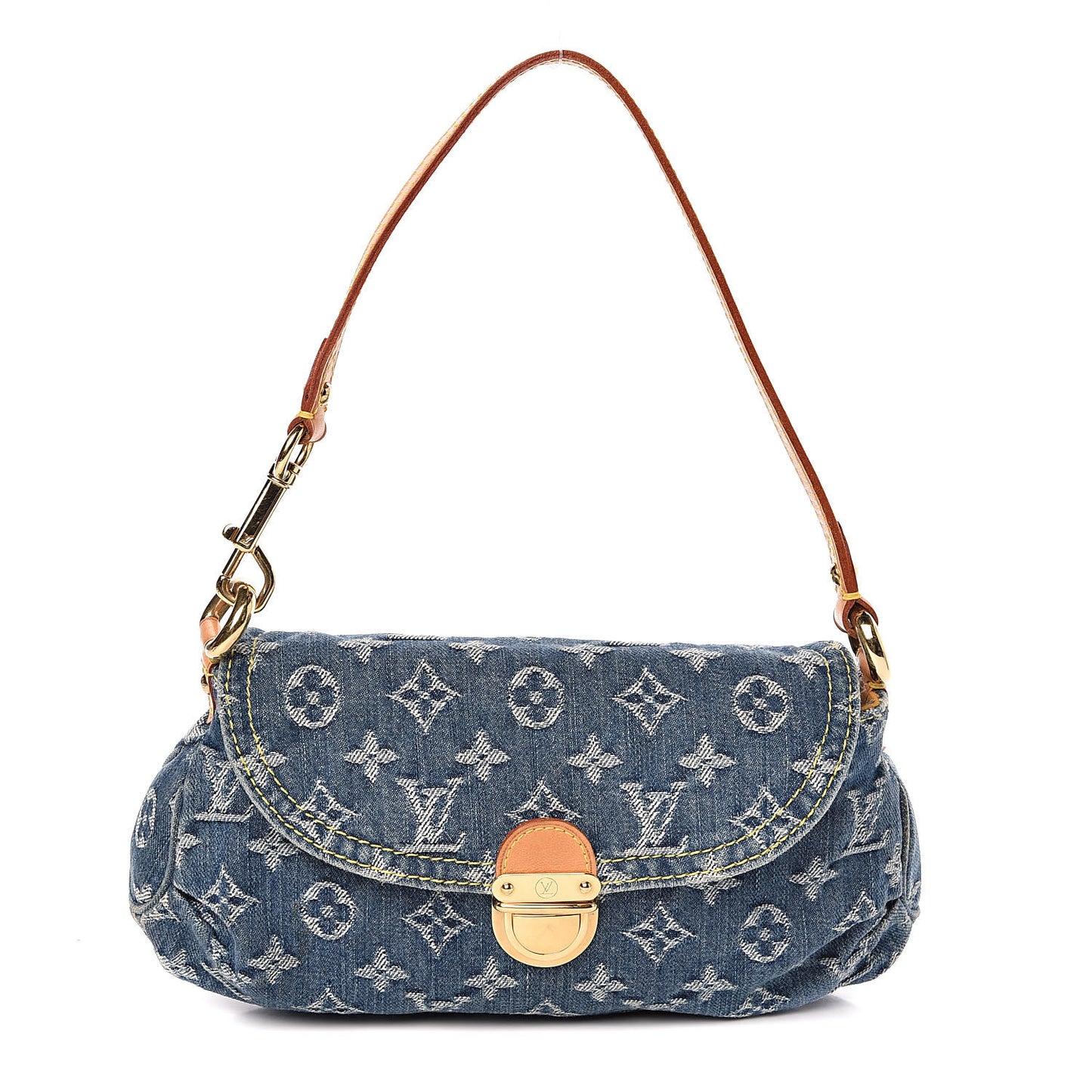 Monogram Denim Mini Pleaty Blue