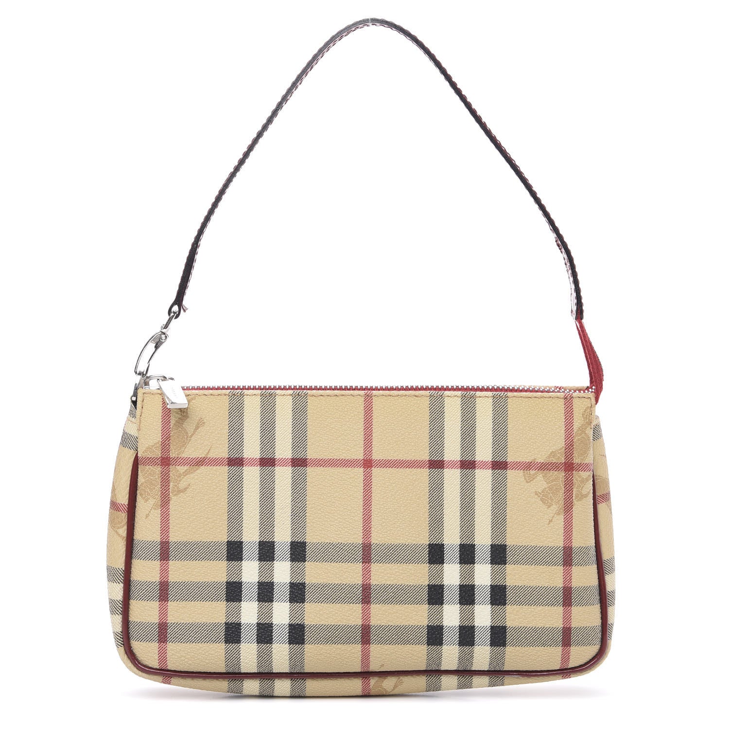 Burberry Haymarket Check Pochette Military Red 1 of 8