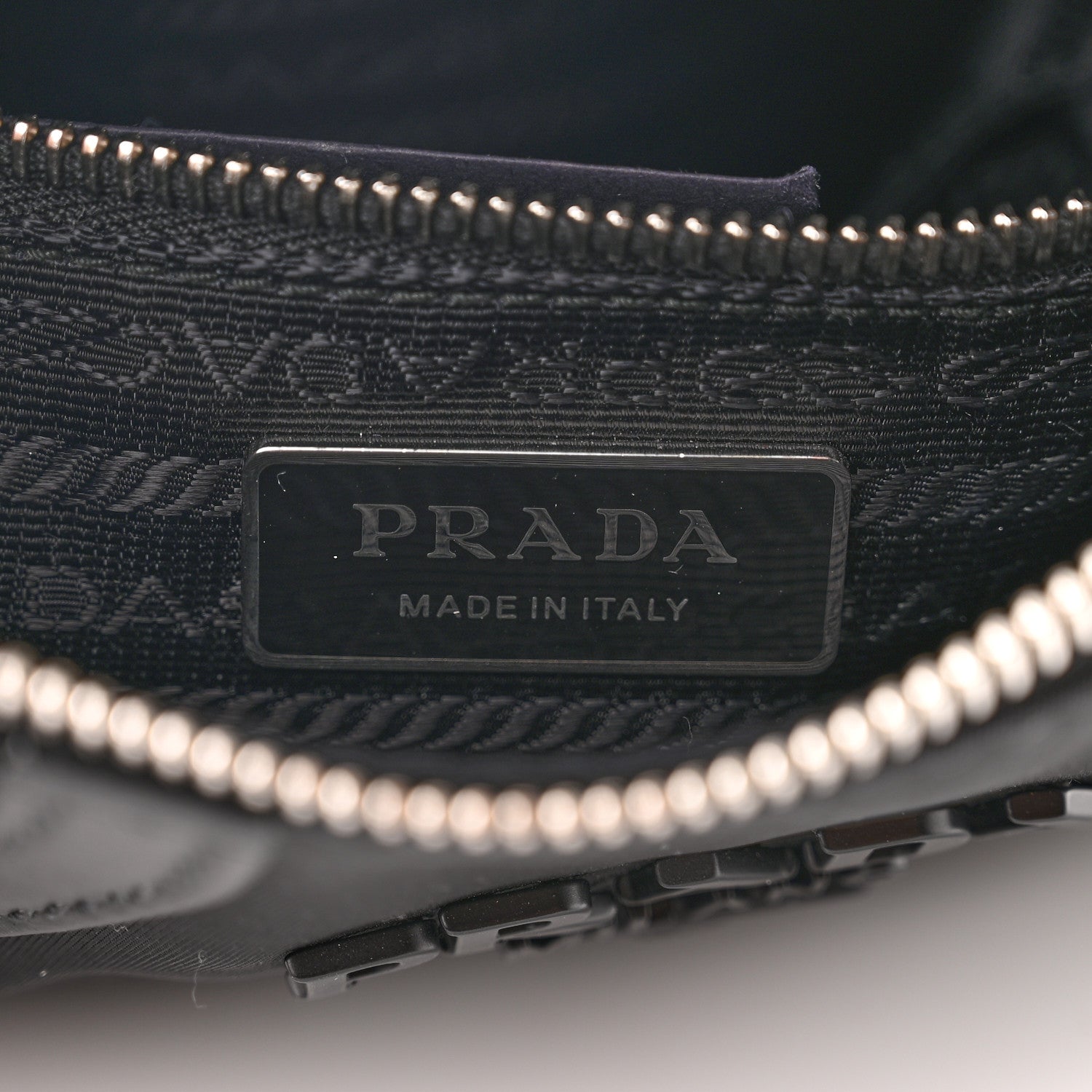 Prada Tessuto Nylon Soft Calfskin Shoulder Bag Black 6 of 10