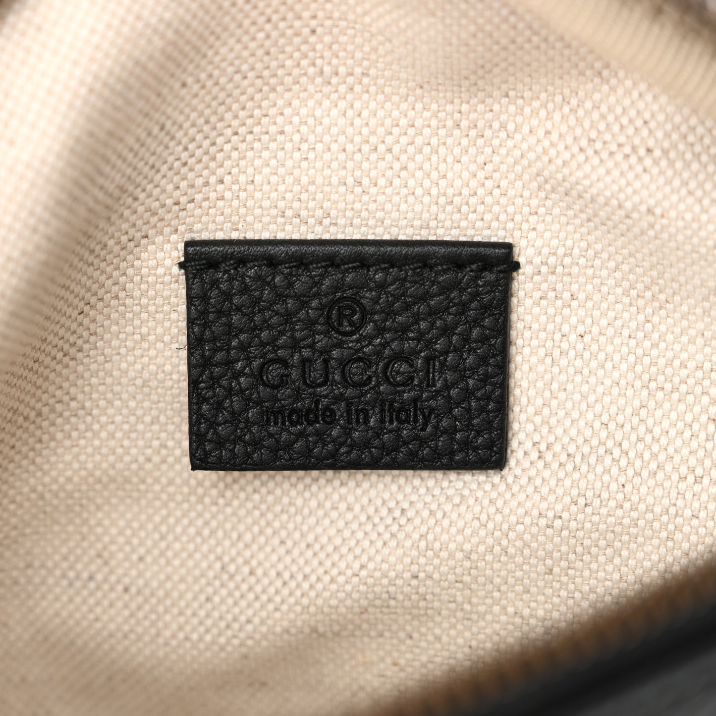 Grained Calfskin Small Logo Belt Bag Black