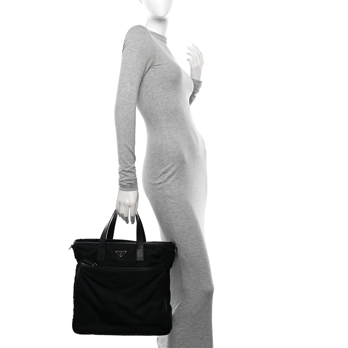 Tessuto Nylon Saffiano Tote Black