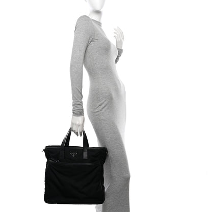 Prada Tessuto Nylon Saffiano Tote Black 2 of 10