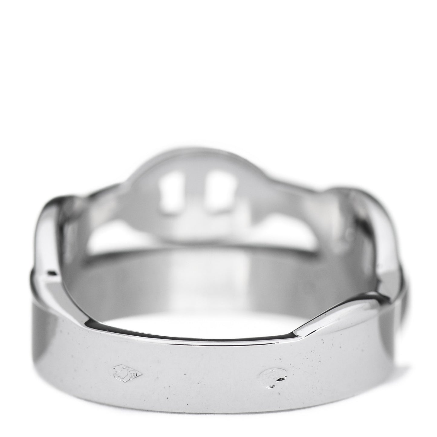 18K White Gold Diamond Collier De Chien Double Tour Ring 48 4.25