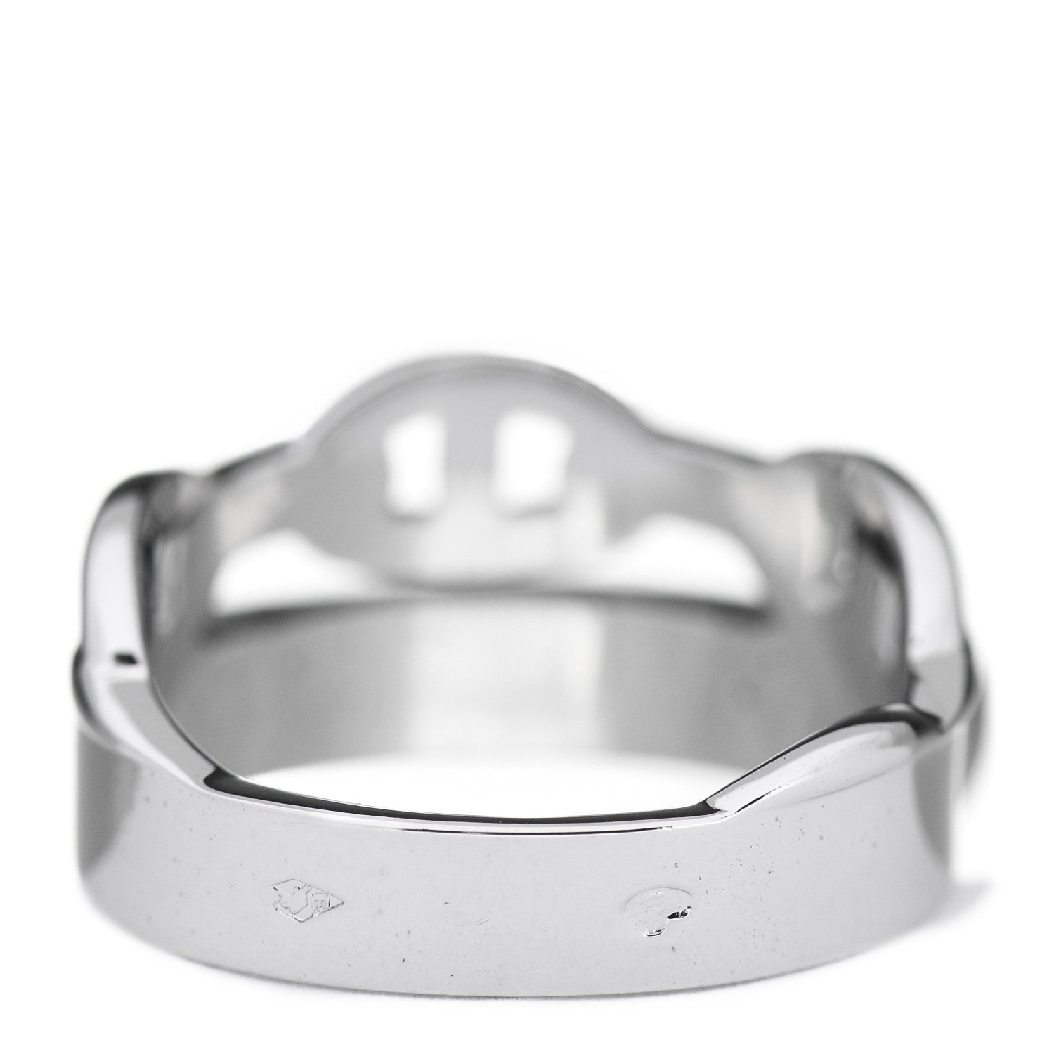 Hermes 18K White Gold Diamond Collier De Chien Double Tour Ring 48 4.25 3 of 5