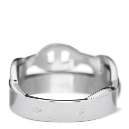 Hermes 18K White Gold Diamond Collier De Chien Double Tour Ring 48 4.25 3 of 5