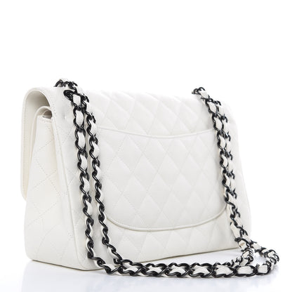 Chanel Calfskin Quilted Jumbo Double Flap White 3 of 9