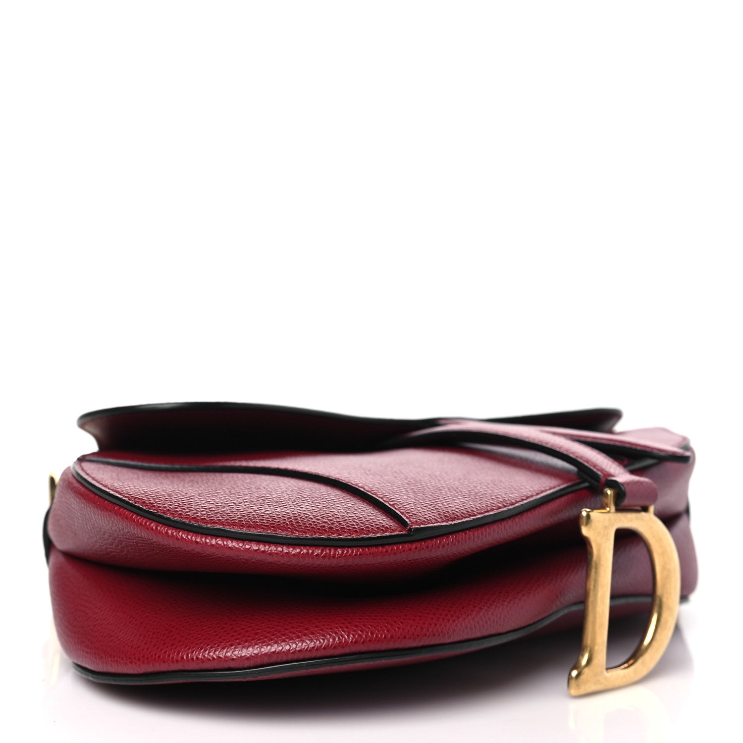 Christian Dior Grained Calfskin Saddle Bag Red 4 of 11