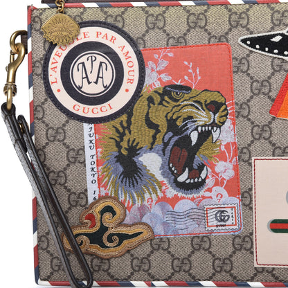 Gucci GG Supreme Monogram Courrier Documents Holder Beige New Acero 10 of 12