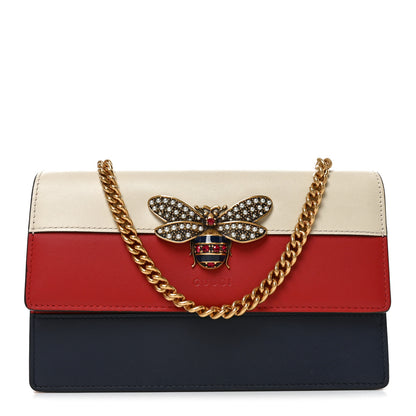 Gucci Calfskin Queen Margaret Chain Wallet Blue Agata Hibiscus Red Mystic White 1 of 9
