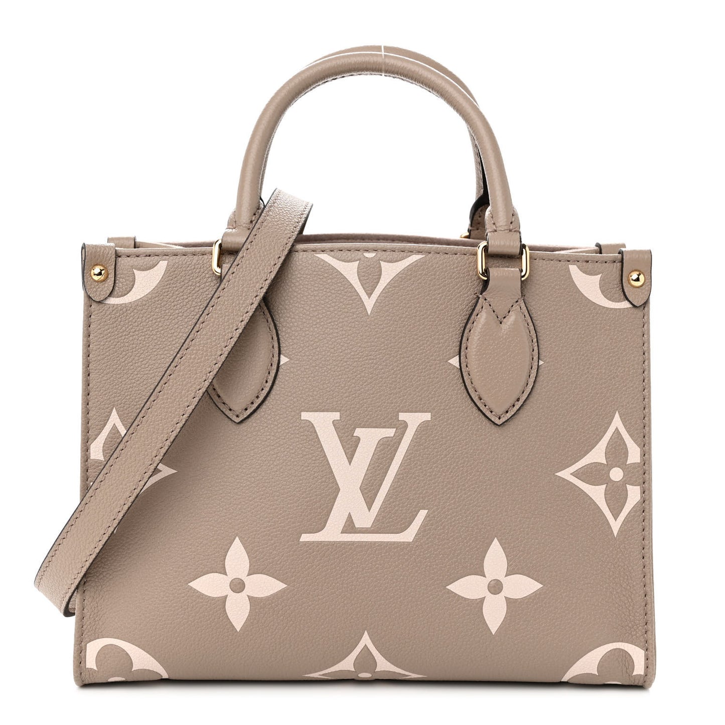 LOUIS VUITTON Empreinte Monogram Giant Onthego PM Tourterelle Crème