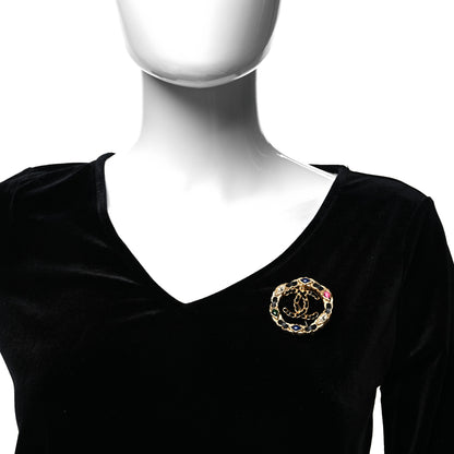 Chanel Glass Lambskin Cote D'Azur CC Brooch Gold Multicolor 2 of 4