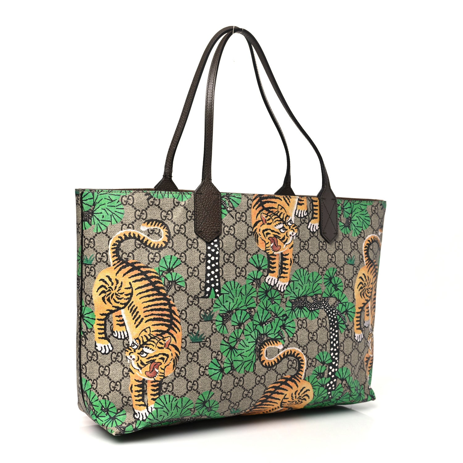 Gucci GG Supreme Monogram Bengal Medium Shopping Tote Beige Yard 3 of 11