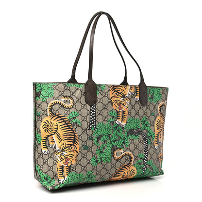 Gucci GG Supreme Monogram Bengal Medium Shopping Tote Beige Yard 3 of 11