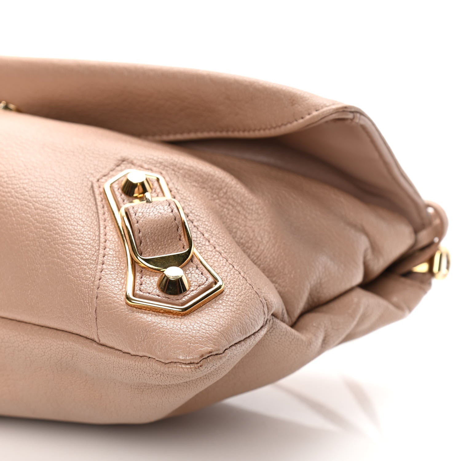 Balenciaga Agneau Giant 12 Gold Hardware Envelope Strap Clutch Rose Bonbon 9 of 17