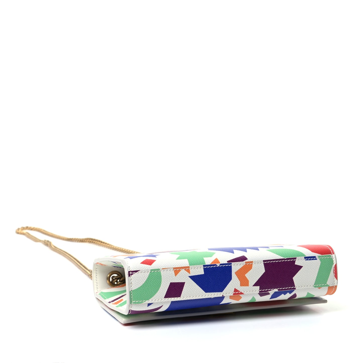 Grain De Poudre Small Classic Monogram Shapes Print Kate Satchel White