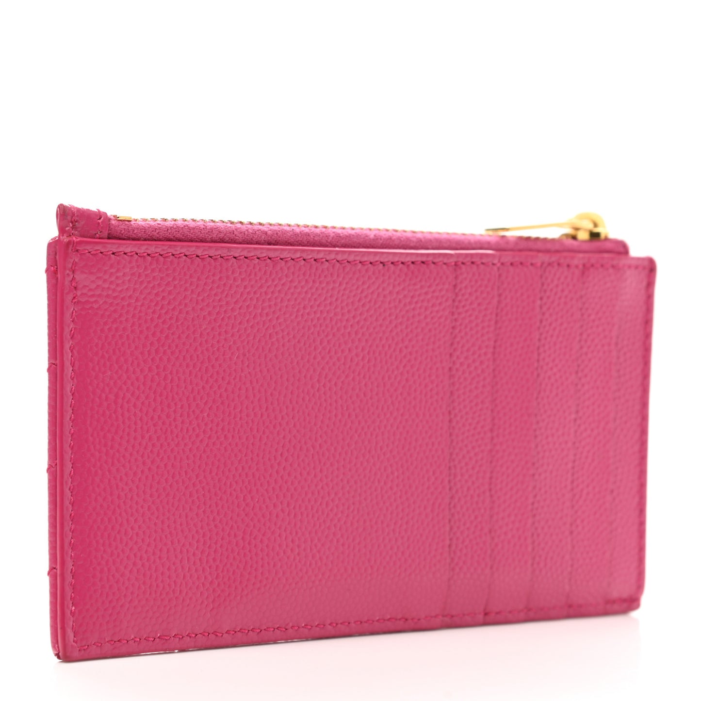 Grain De Poudre Matelasse Chevron Monogram Fragments Zippered Card Case Fresh Fuxia