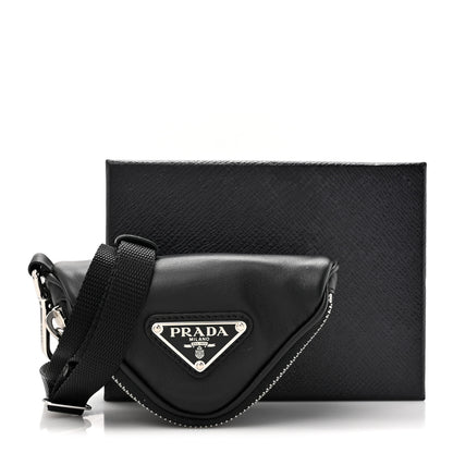 Prada Nappa Mini Triangle Pouch With Strap Black 10 of 10