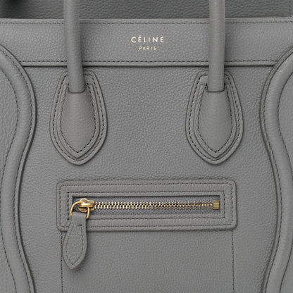 Celine Drummed Calfskin Nano Luggage Kohl 15 of 21