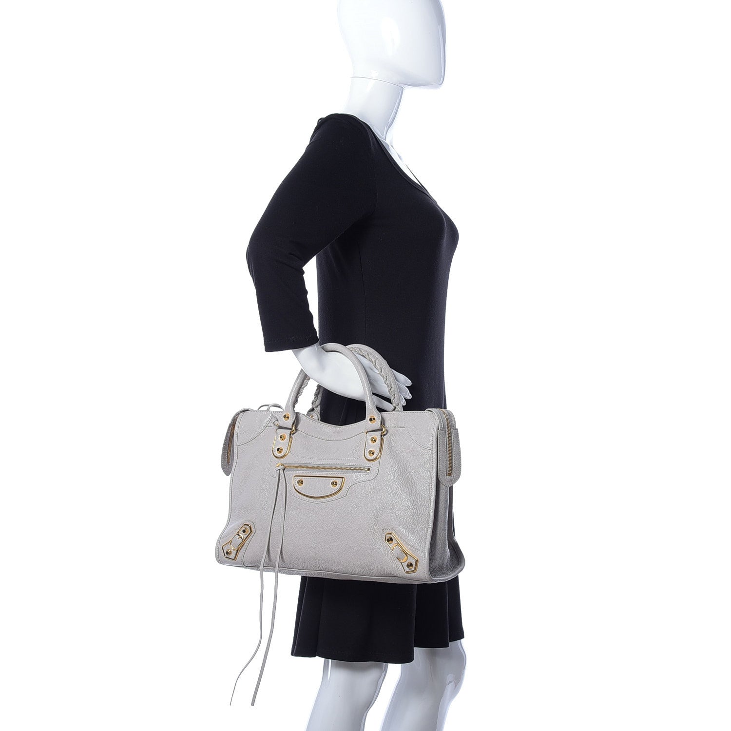 Balenciaga Chevre Gold Metallic Edge Hardware City Gris Clair Gris Perle 3 of 13