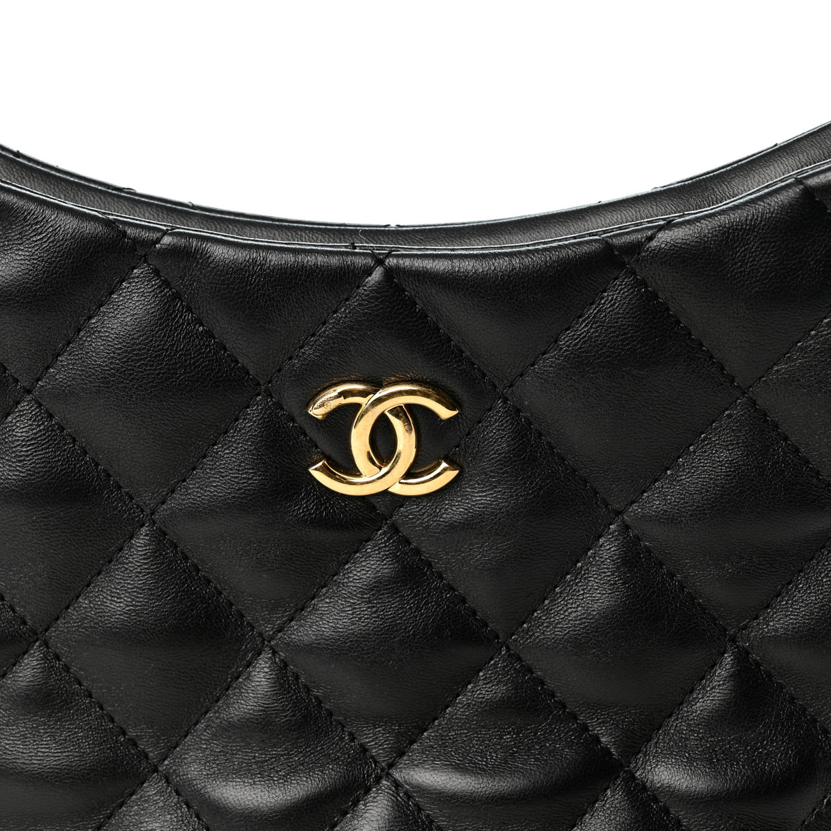 Lambskin Quilted CC Links Hobo Black