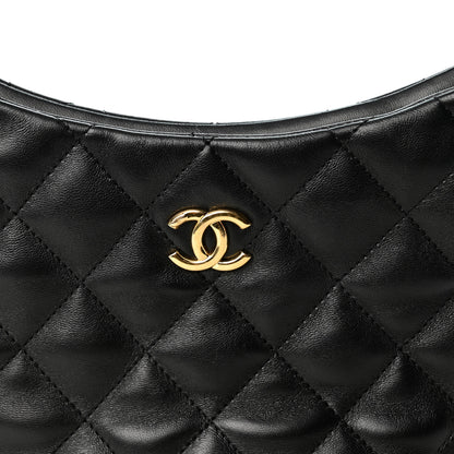 Chanel Lambskin Quilted CC Links Hobo Black 8 of 10