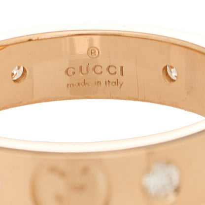 Gucci 18K Rose Gold Diamond Icon Band Ring 50 5.5 5 of 6