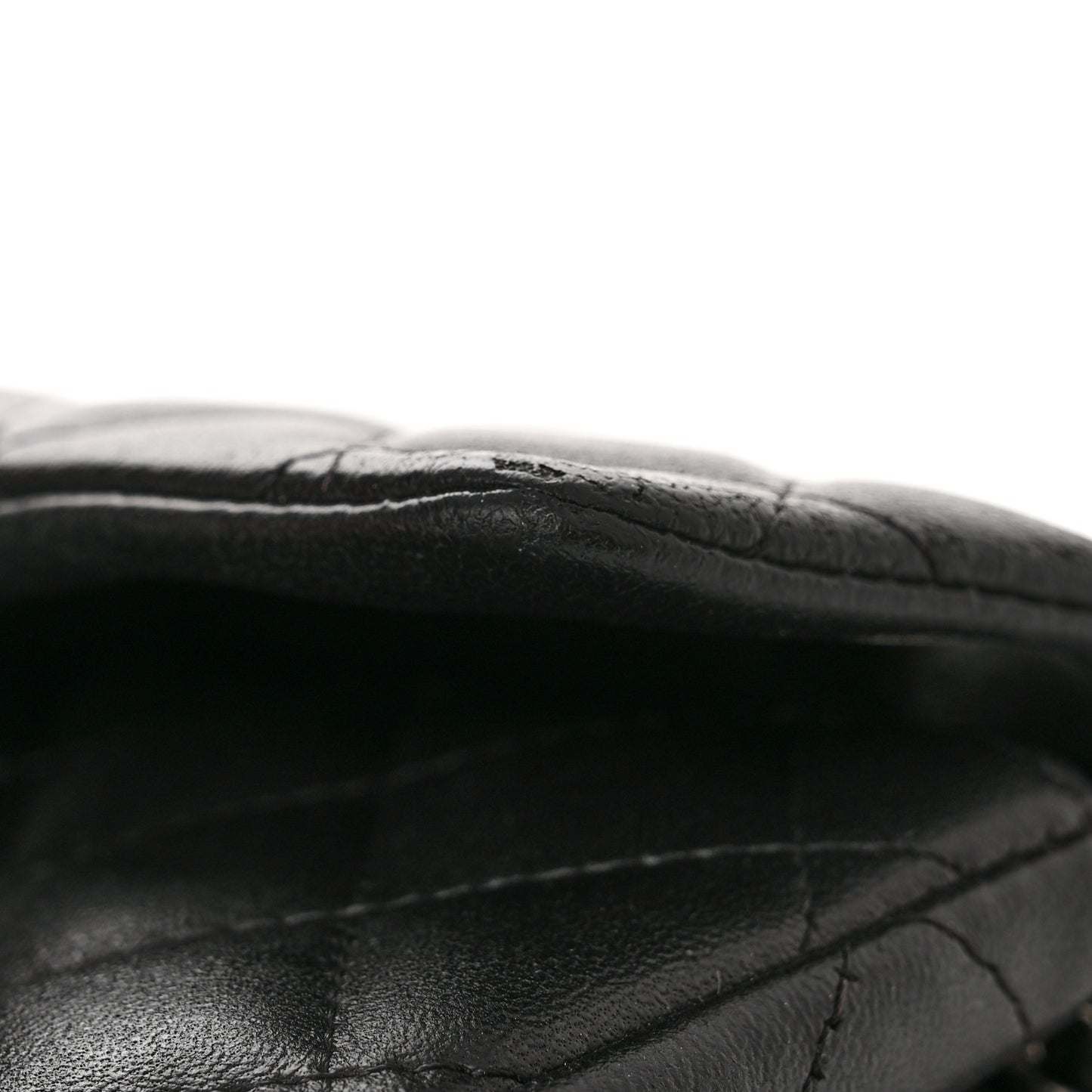 Lambskin Quilted Extra Mini Rectangular Flap Black