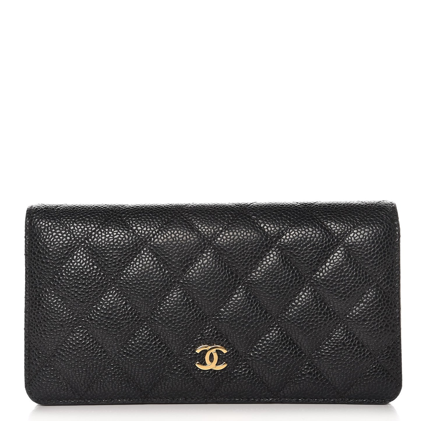 Caviar Quilted Yen Wallet Black