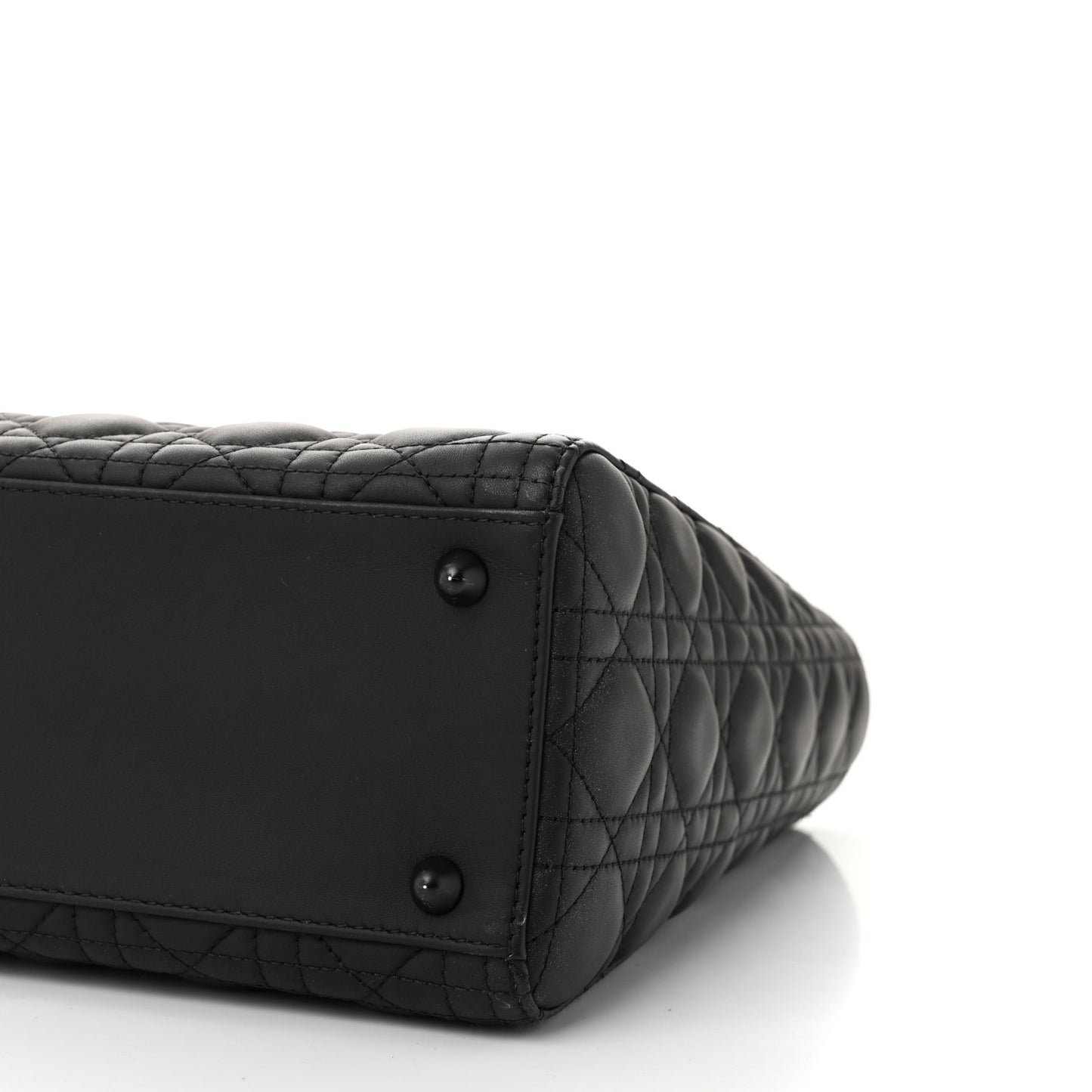 Ultra Matte Calfskin Cannage Large Lady Dior Black