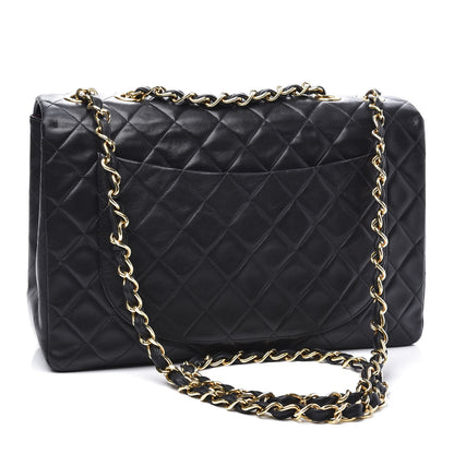 Chanel Lambskin Quilted XL Jumbo Single Flap Black 2 of 13