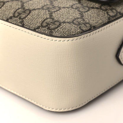 Gucci GG Supreme Monogram Small Horsebit 1955 Shoulder Bag Beige Mystic White 9 of 10