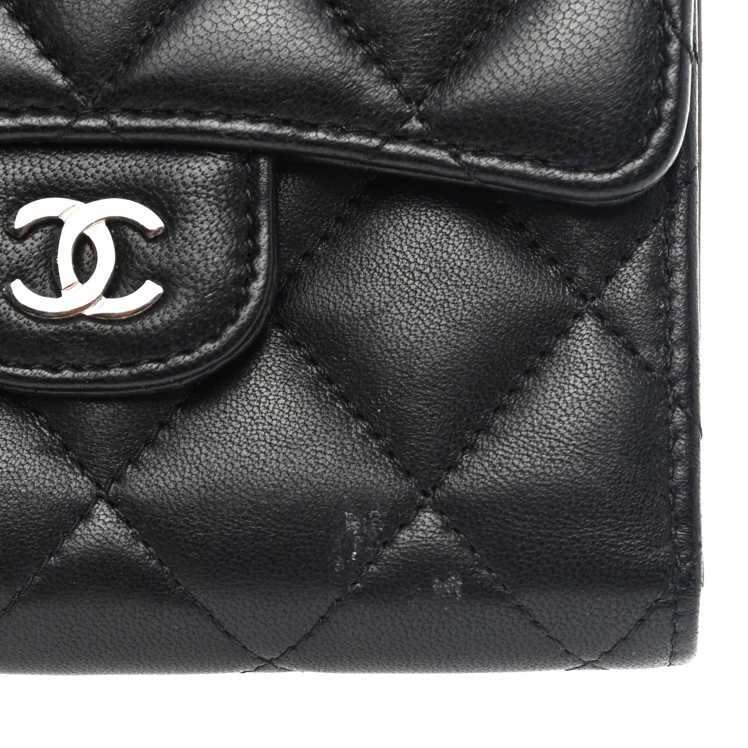 Chanel Lambskin Quilted Small Compact Wallet Black 10 of 12