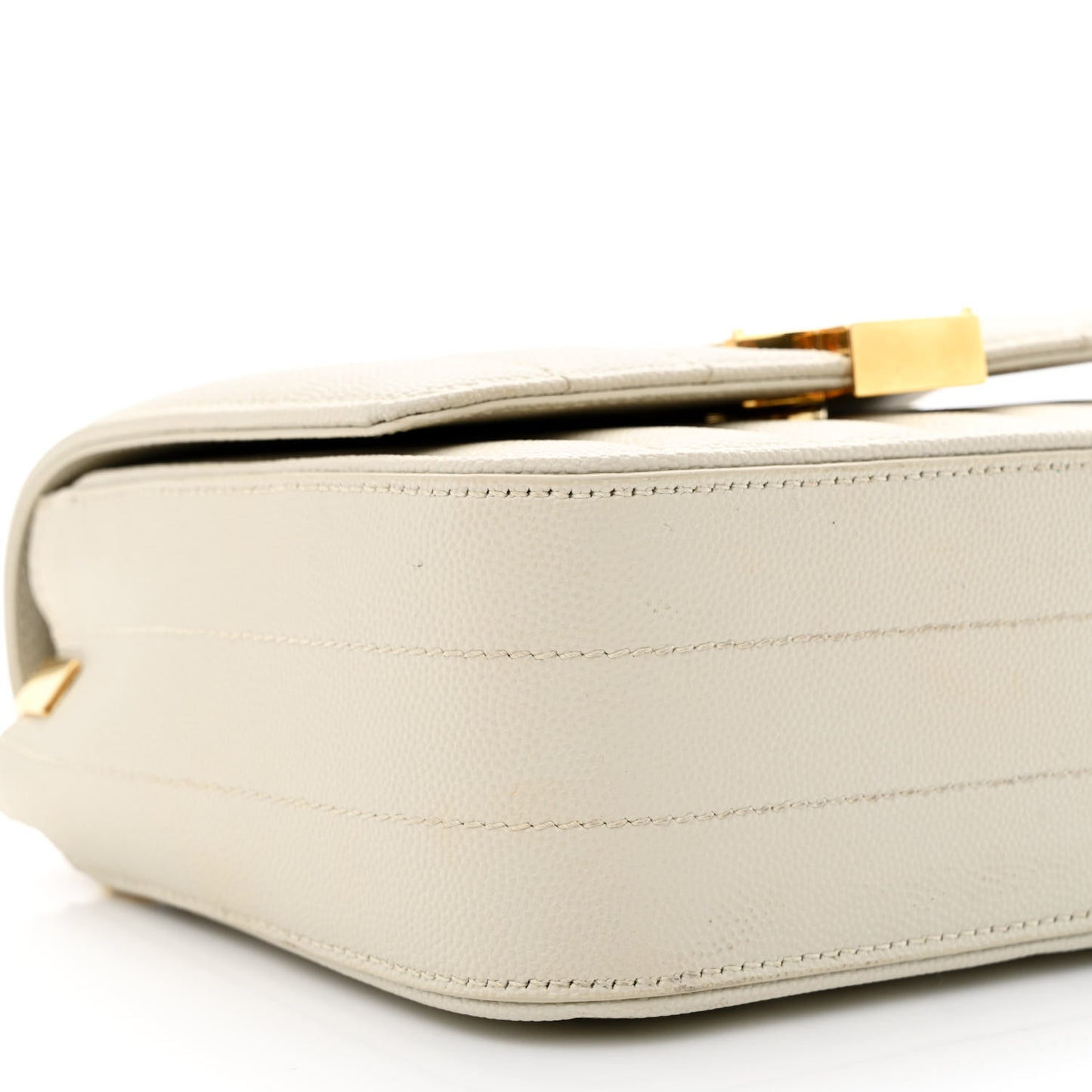 Grain De Poudre Matelasse Monogram Small Vicky Chain Bag White
